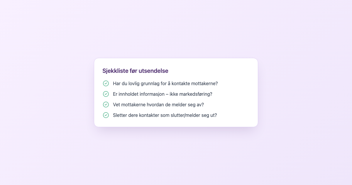GDPR og samtykke ved SMS-utsendelser